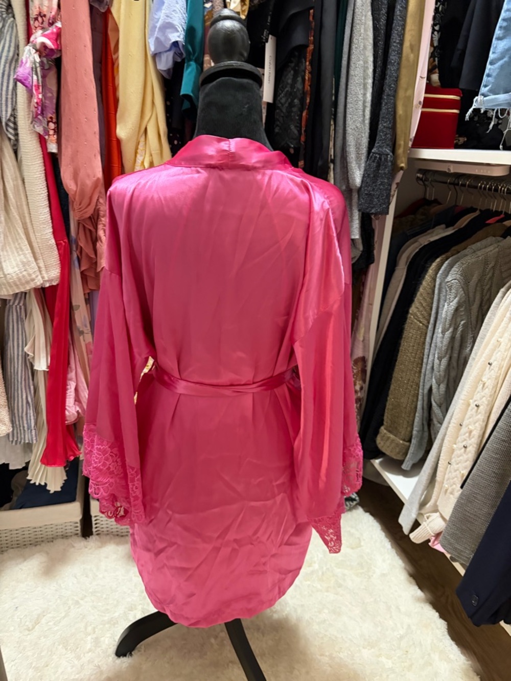In Bloom by Jonquil Love Story Luxe Satin Halter Chemise Pink Slip & Robe - Picture 13 of 16